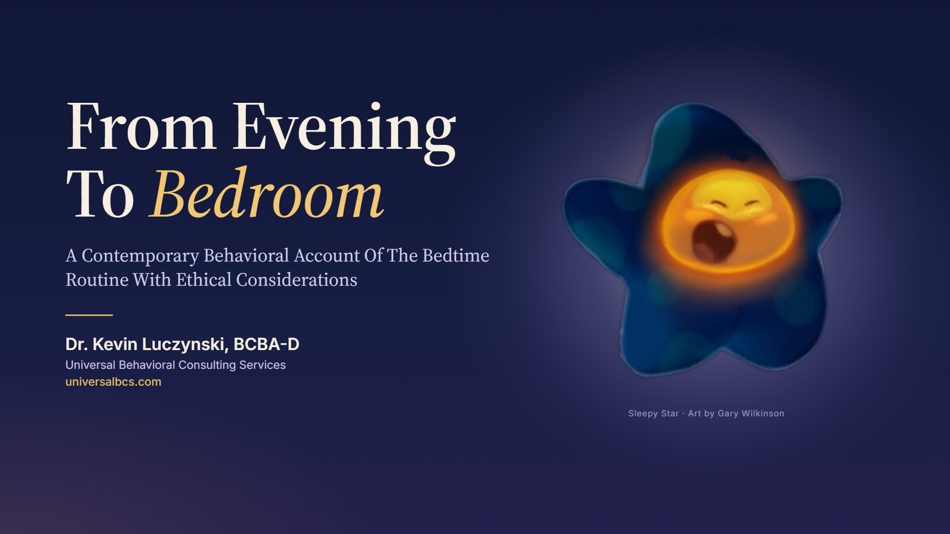 Title slide: From Evening To Bedroom