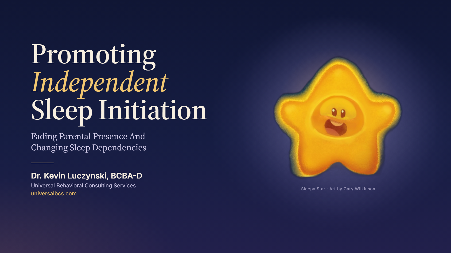 Title slide: Promoting Independent Sleep Initiation
